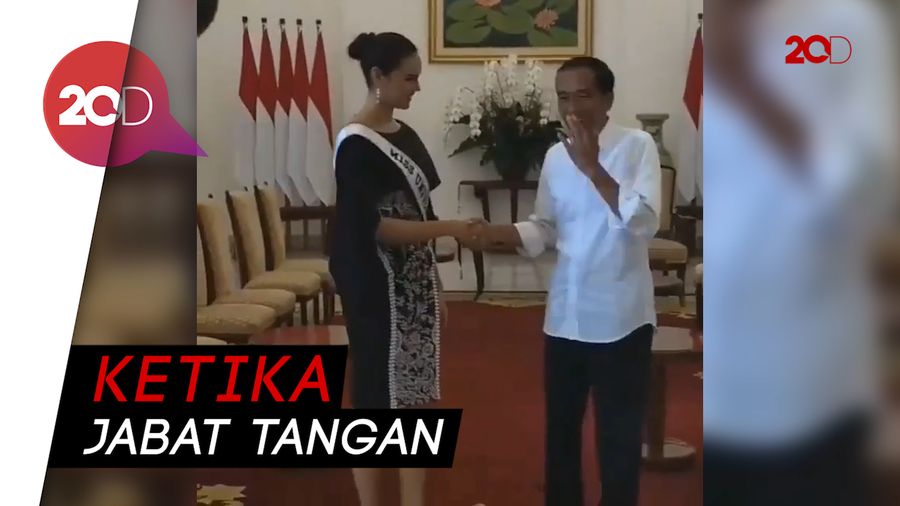 Lucu! Ketemu Miss Universe 2018, Jokowi Salah Tingkah