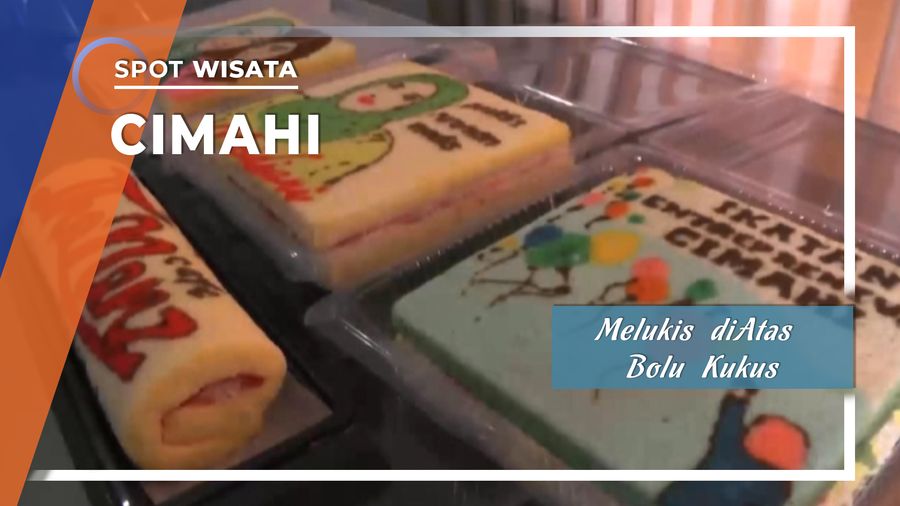 Melukis di Atas Bolu Kukus Cimahi, Jawa Barat