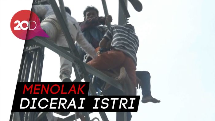 Aksi Wakil Bupati Naik Tower Gagalkan Ayah-Anak Bunuh Diri