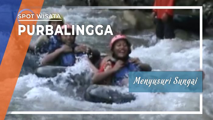 Serunya Menyusuri Sungai Menggunakan Ban di Purbalingga