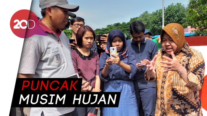 Antisipasi Banjir, Risma Sidak Kesiapan  Sejumlah Danau di Surabaya