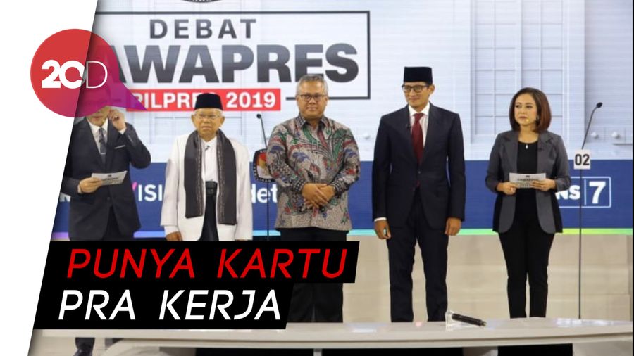 Maruf Amin Pamer Kartu Pra Kerja di Debat Cawapres
