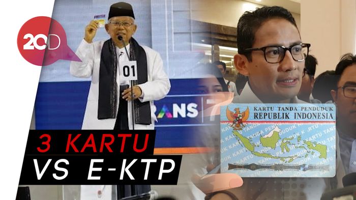 Adu Kartu Maruf Amin dan Sandiaga Uno 