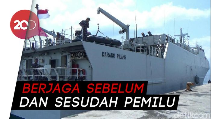 Jelang Pemilu, KRI Karang Pilang Siap Jaga Laut Indonesia