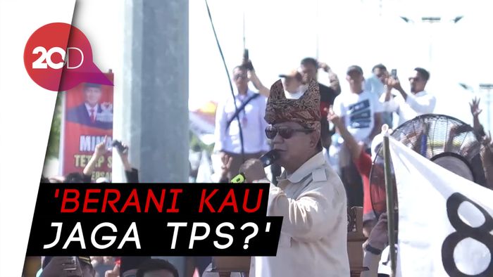 Prabowo ke Relawan: Jaga TPS, Jangan Sampai Hantu dan Tuyul Milih!