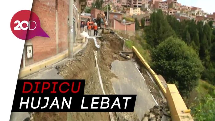 Ngeri, Saat Aspal di Bolivia Ambles Akibat Longsor