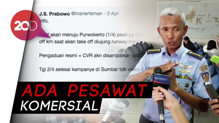 Kata TNI AU, Bukan Jet yang Hambat Pesawat Prabowo Take Off