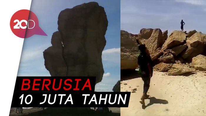 Batu Payung di Lombok Ambruk karena Proses Alam