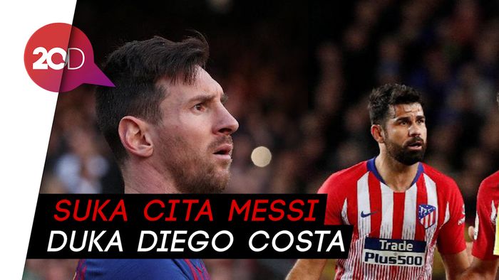 Diego Costa Dikartu Merah, Messi Ukir Sejarah