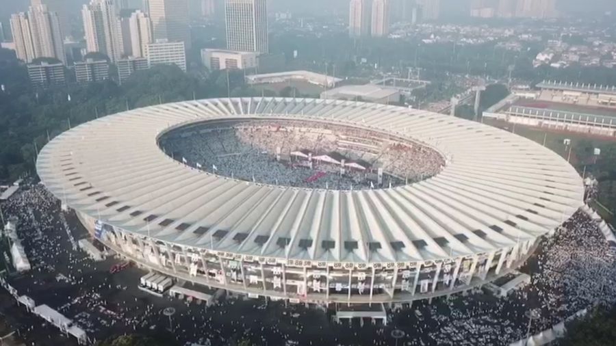 Potret Kampanye Akbar Prabowo-Sandi dari Udara