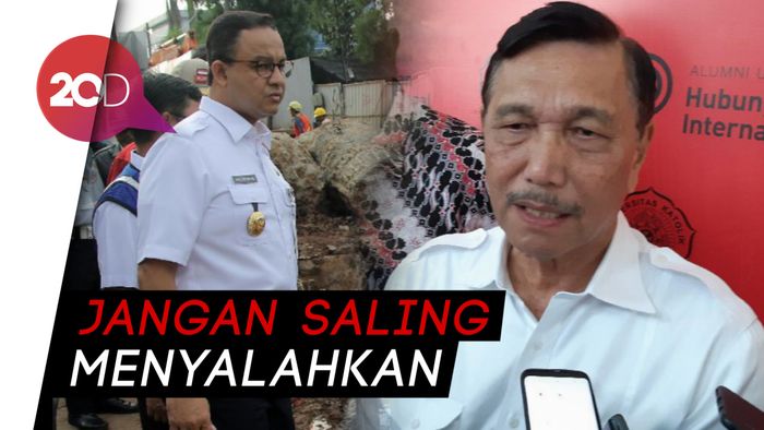 Luhut Minta Anies dan Kontraktor Selesaikan Masalah Banjir Bersama
