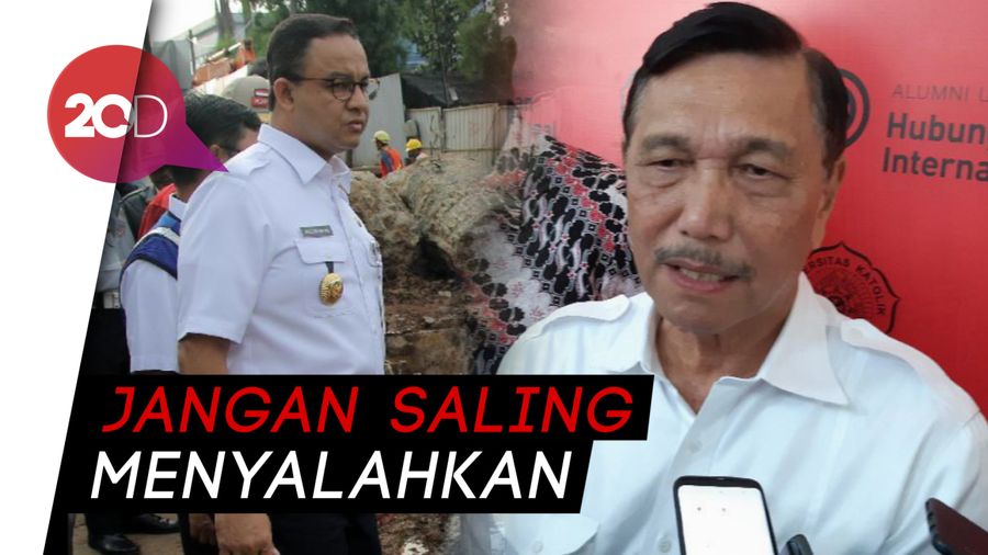 Luhut Minta Anies dan Kontraktor Selesaikan Masalah Banjir Bersama