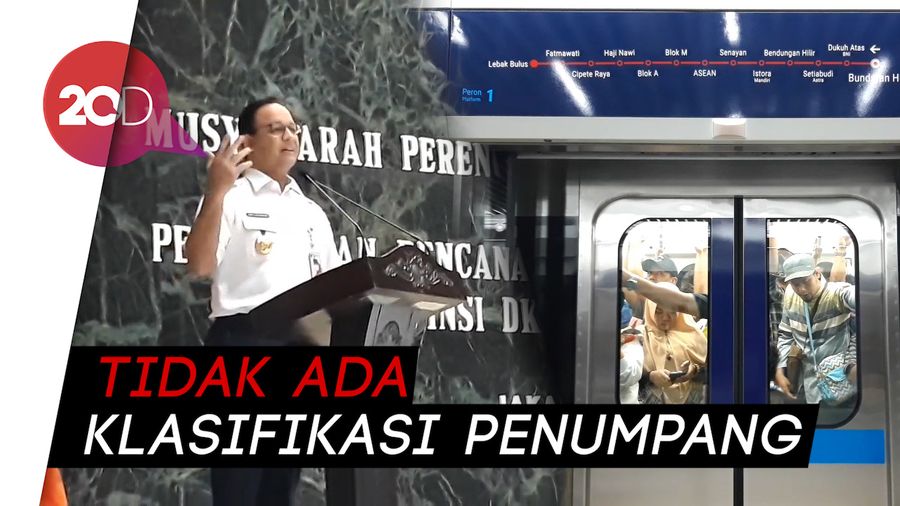 Anies: MRT Transportasi Egaliter, Presiden Saja Berdiri