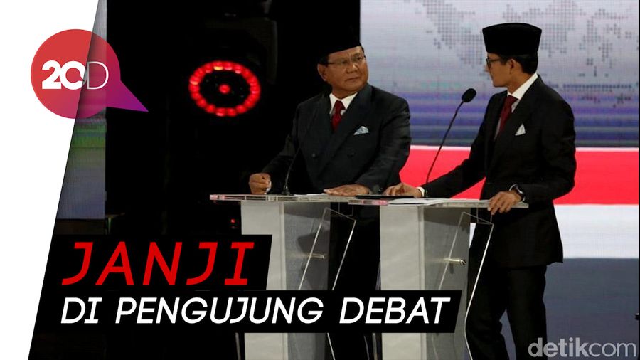 Di Akhir Debat Prabowo-Sandi Janji Tak Ambil Gaji, Apresiasi Uang Relawan