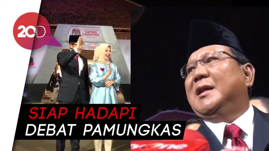 Tiba di Lokasi Debat, Prabowo: Alhamdulillah Kita Siap!