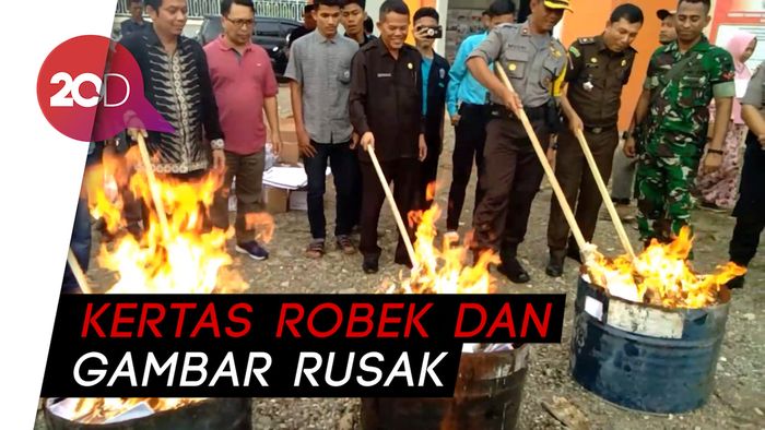 Berkobar! 7.428 Lembar Surat Suara di Lhokseumawe Dibakar