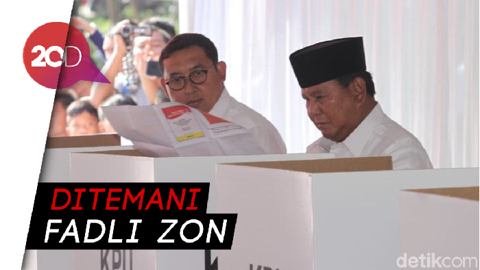 Berkemeja Putih, Prabowo Nyoblos di Bogor