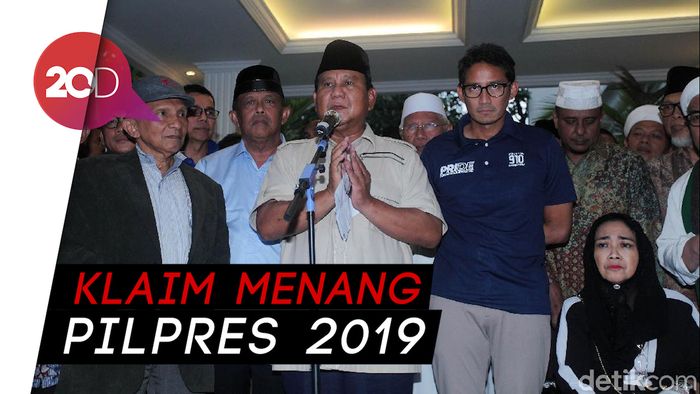 Klaim Menang, Prabowo-Sandi Deklarasi Presiden dan Wakil Presiden