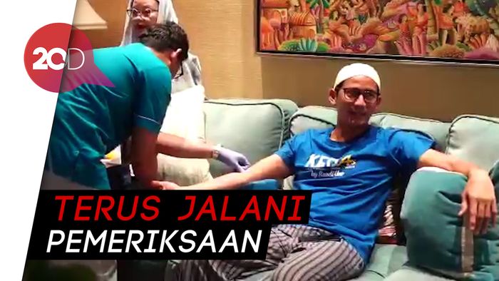 Sandiaga Cek Kesehatan, Sampel Darah dan Urine Diambil