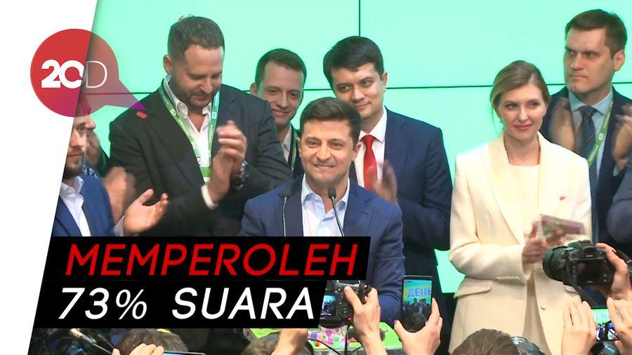 Pelawak Menang Telak dari Petahana di Pilpres Ukraina