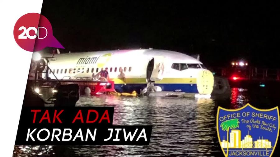Keluar Landasan, Pesawat Boeing 737 Nyebur ke Sungai di AS