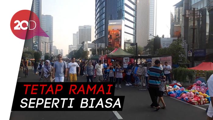 Suasana CFD Jakarta Sehari Jelang Ramadan
