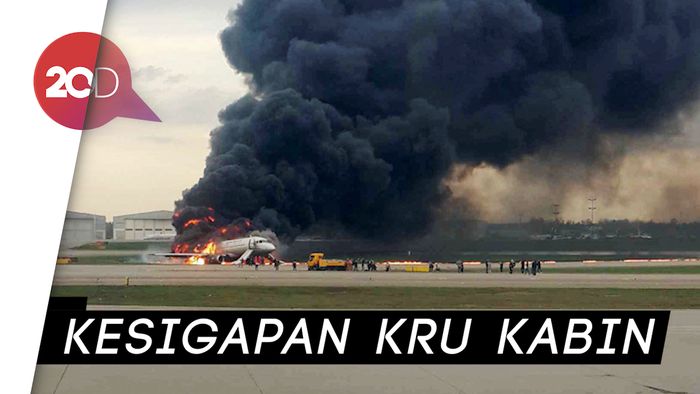 Pesawat Terbakar Hebat, 37 Penumpang Sukhoi Superjet-100 Selamat 