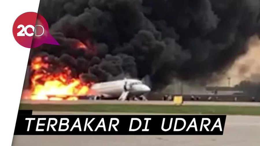 Ganasnya Api Lahap Pesawat Sukhoi di Rusia, 41 Orang Tewas