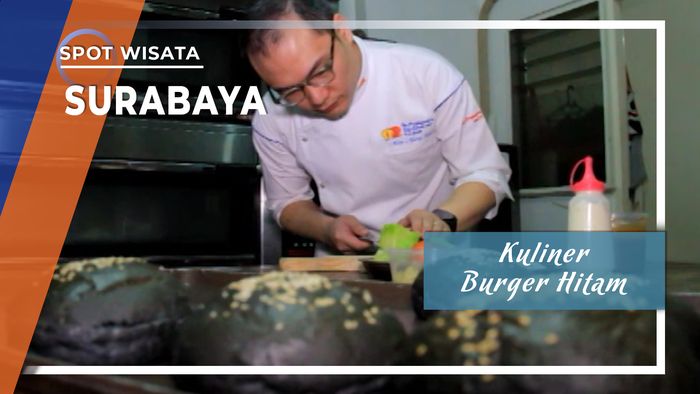Kuliner Burger Hitam, Surabaya Jawa Timur