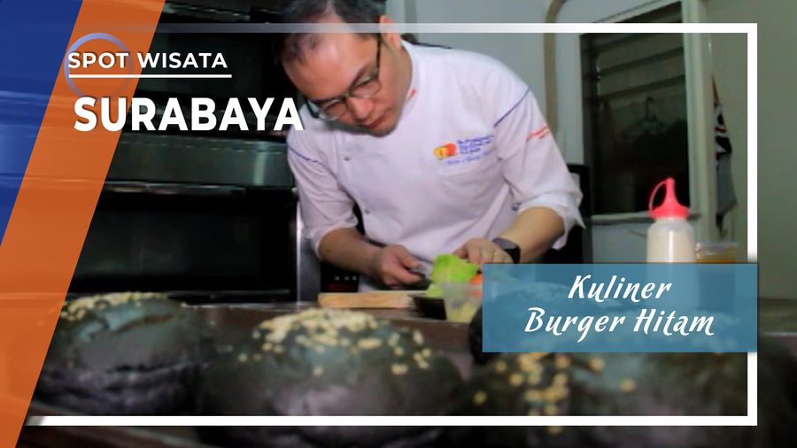 Kuliner Burger Hitam, Surabaya Jawa Timur
