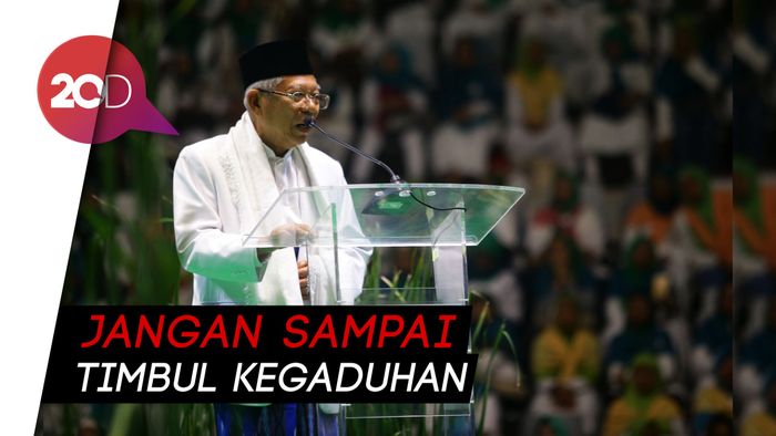 Buka Bareng Sarjana NU, Maruf Amin Ajak Masyakarat Menahan Diri