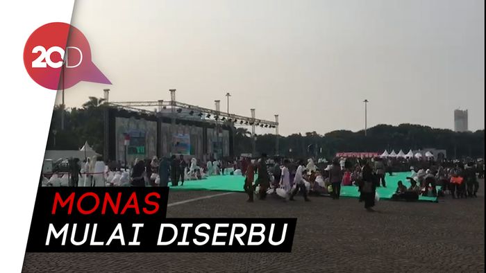 Suasana Monas Jelang Buka Puasa Bersama Jokowi