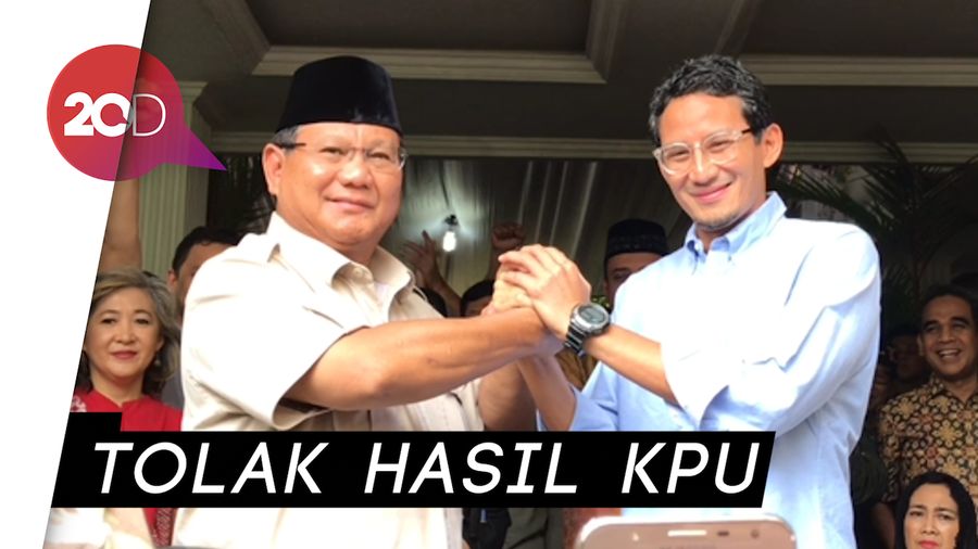 Gaya Salam Komando Prabowo-Sandi Usai Tolak Hasil Pilpres
