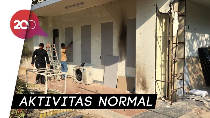 Gedung Bawaslu yang Sempat Terbakar Mulai Direnovasi