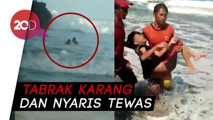 Detik-detik Penjaga Pantai Tergulung Ombak saat Selamatkan Wisatawan