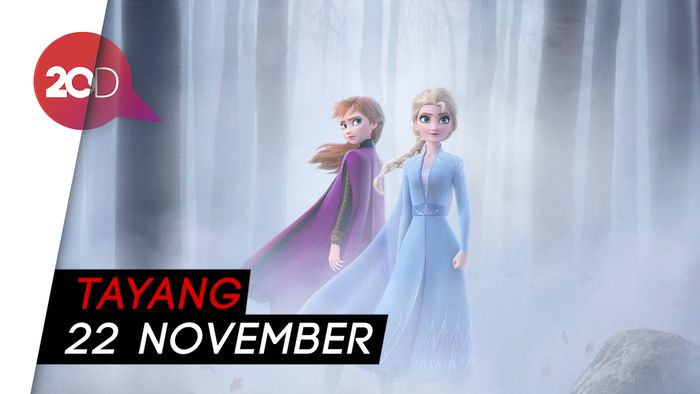 Elsa dan Anna Terjebak di Hutan di Poster Frozen 2