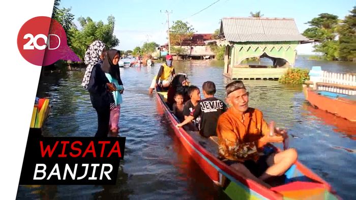 Lokasi Banjir di Sidrap Disulap Bak Tempat Wisata Warga