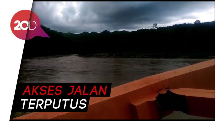 Begini Penampakan Jembatan di Polman yang Ambruk Diterjang Banjir