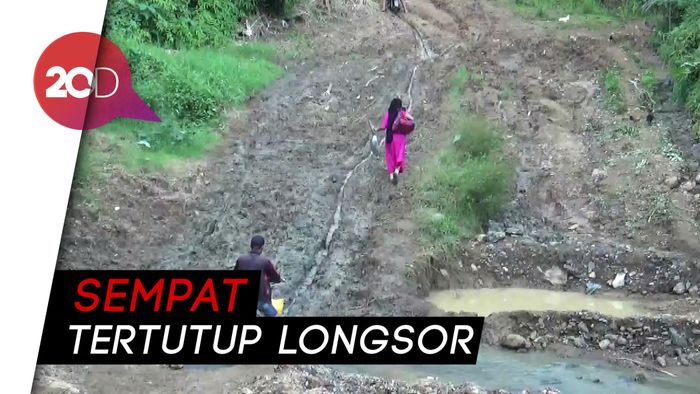 Jalan Penghubung 3 Desa di Sidrap Bisa Dilalui Pasca-Longsor 