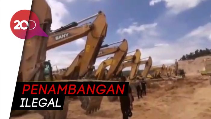 Polisi Bongkar Penambangan Ilegal di Konawe, 117 Alat Berat Disegel