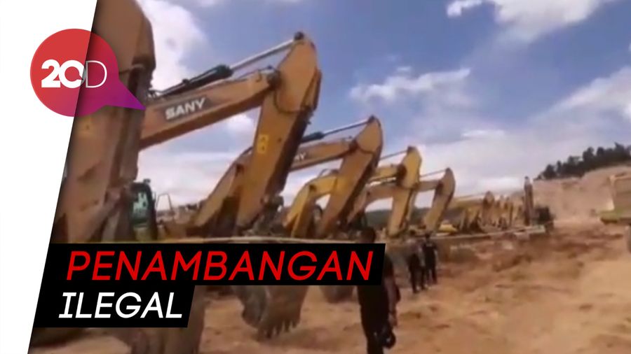 Polisi Bongkar Penambangan Ilegal di Konawe, 117 Alat Berat Disegel
