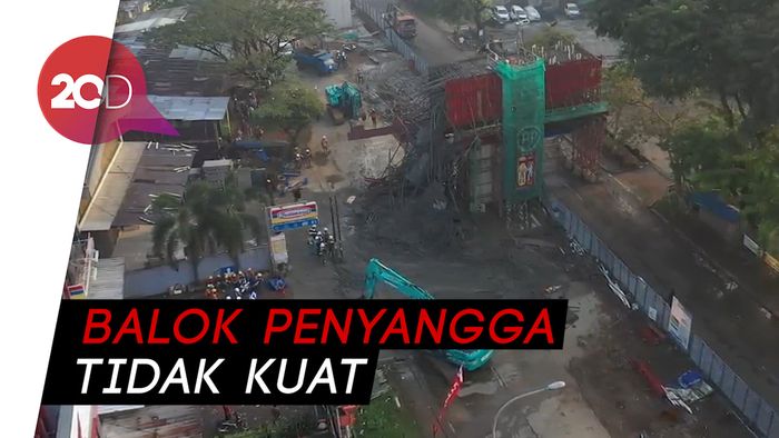 Cor Beton Proyek Jalan Tol BORR Ambruk, 2 Pekerja Terluka