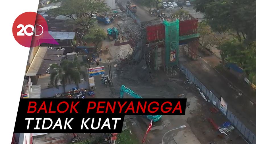 Cor Beton Proyek Jalan Tol BORR Ambruk, 2 Pekerja Terluka