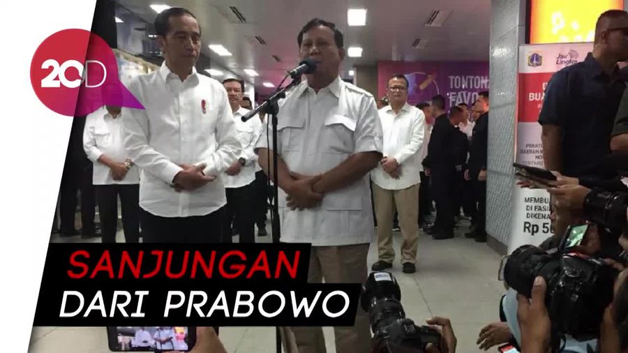 Akhirnya Jajal MRT, Prabowo: Terima Kasih Pak Jokowi
