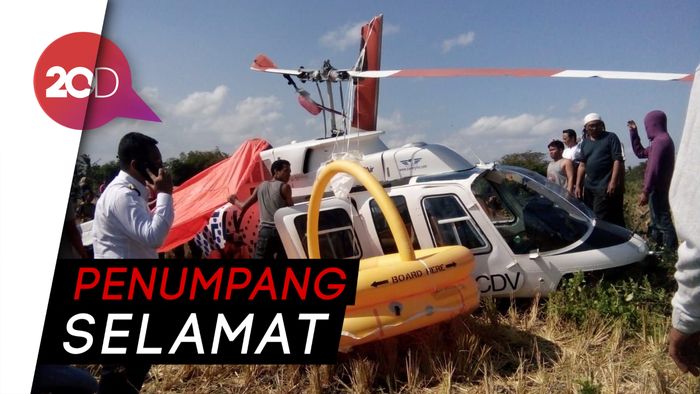 Detik-detik Helikopter Jatuh di Dekat Bandara Lombok