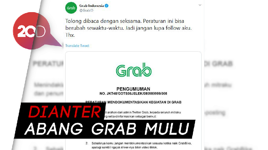 Kocak! Grab Nggak Mau Kalah Bikin Imbauan Soal Aturan Dokumentasi