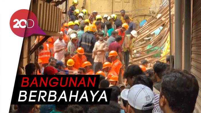 Bangunan Berusia Seabad di Mumbai Ambruk, 10 Orang Tewas