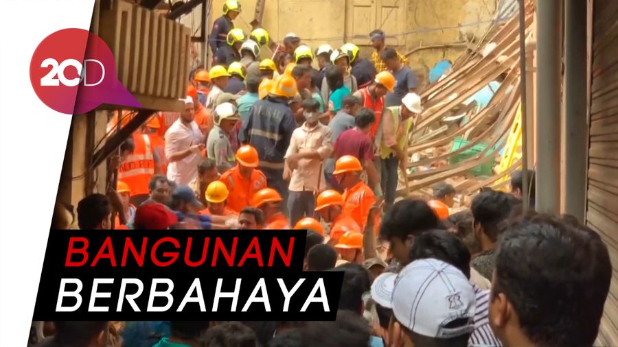 Bangunan Berusia Seabad di Mumbai Ambruk, 10 Orang Tewas