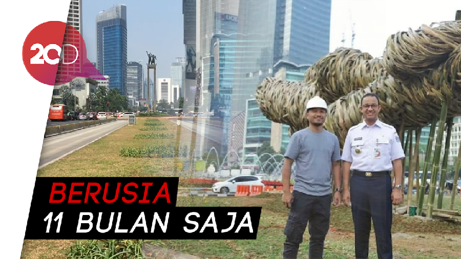 Instalasi Bambu Setengah Miliar di Bundaran HI Dibongkar