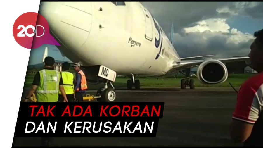 Sriwijaya Bantah Pesawatnya Tergelincir: Roda Terblok Aspal Amblas